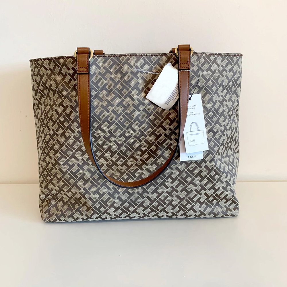 Tommy Hilfiger Shopper Purse W Pouch Shoulder Bag - Picture 2 of 7